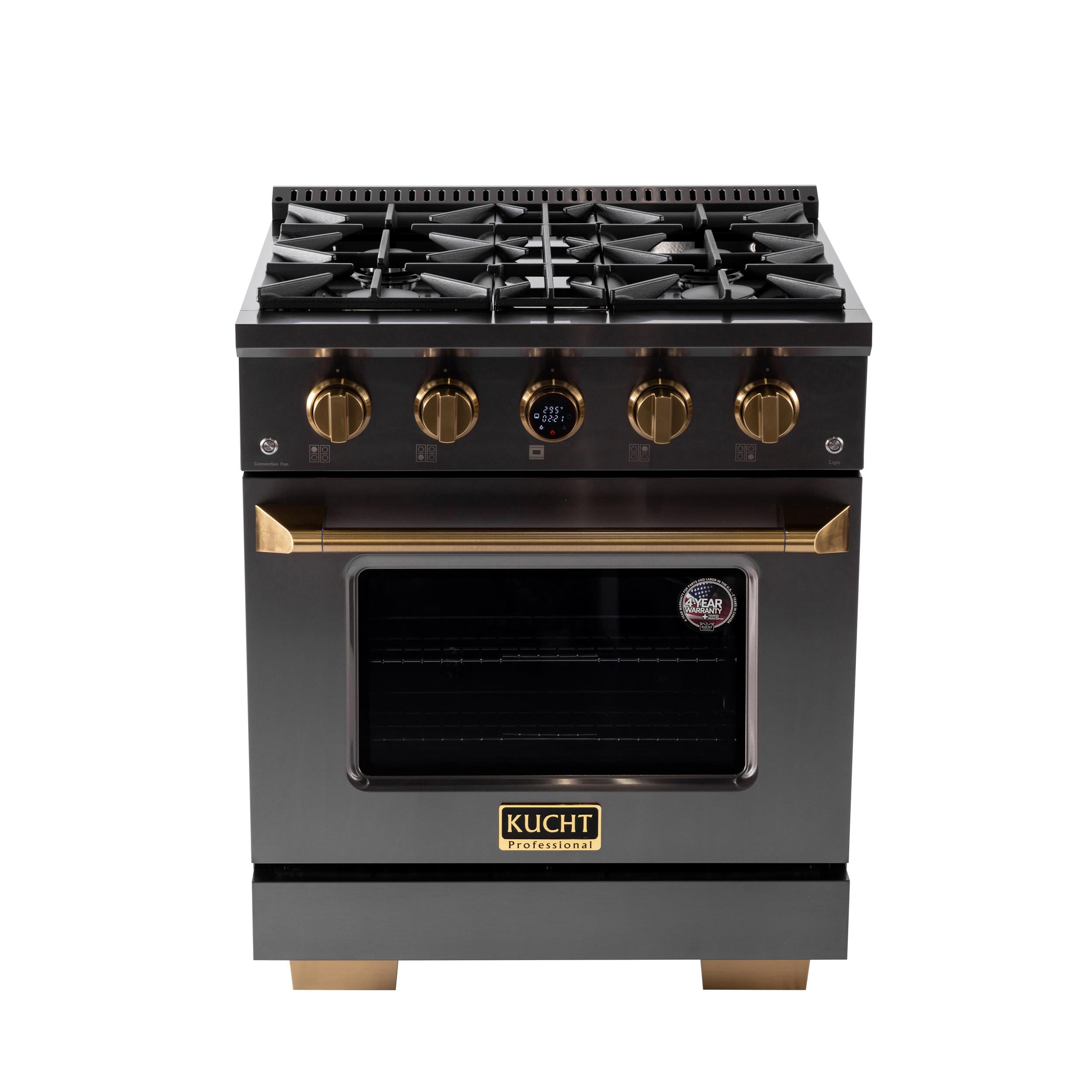 30 in. 4.2 cu. ft. Dual Fuel Range for Natural Gas in Dark Stainless Steel