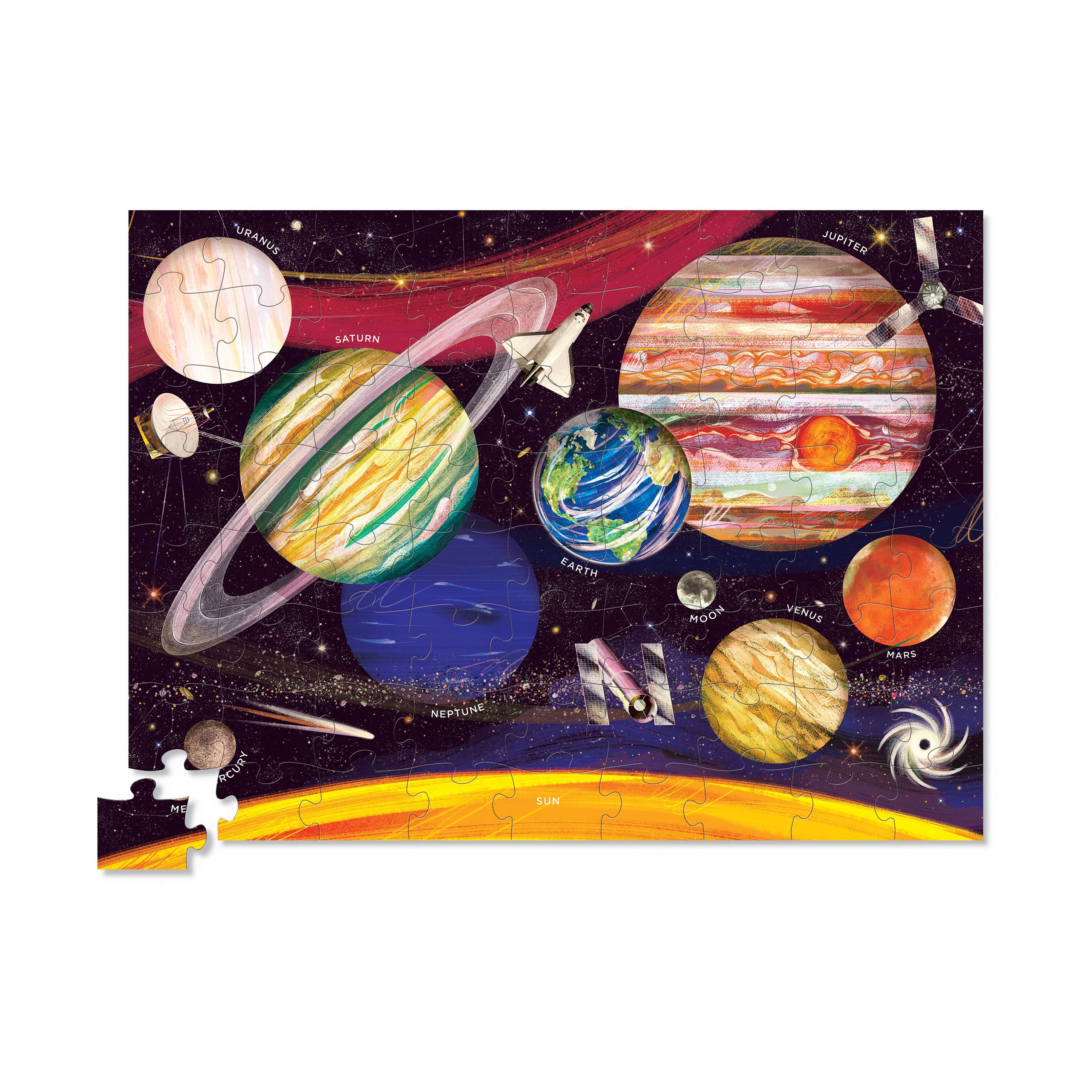 Crocodile Creek Solar System Round Box Puzzle: 72 Pcs