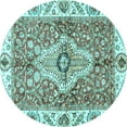 thumbnail image 1 of Ahgly Company Indoor Round Abstract Light Blue Modern Area Rugs, 8' Round, 1 of 4