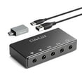 thumbnail image 1 of Cubilux Interfaz de Audio USB Externa, Tarjeta de Sonido Estéreo con Entrada de Micrófono, Entrada y Salida de Línea, Conector para Auriculares para Grabación, Transmisión y Podcasting en Windows y M, 1 of 6