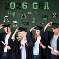 thumbnail image 4 of 2026 Graduation Decorations, Grad Party Decor, Magnetic Cutouts, Garage Magnets, Green Trim, Graduation Cap Toppers, Graduation Celebration, Locker Decor, 20 Piece Set, 4 of 6