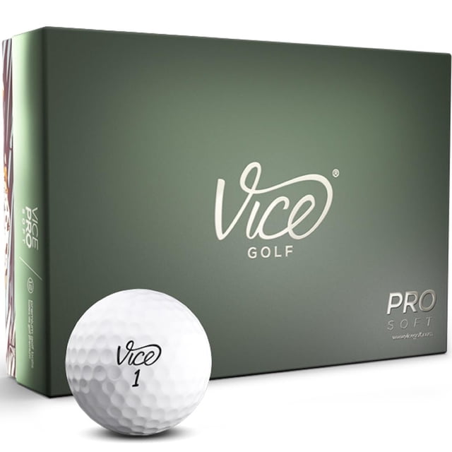 Pelotas de golf Vice Golf Pro Soft, paquete de 12, blancas