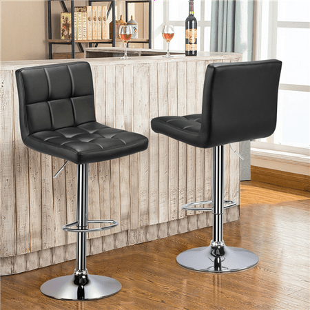 yaheetech bar swivel stool armless stools pu counter adjustable square leather height material
