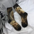 thumbnail image 5 of Picia Palatial Gold Pattern Horse Print Athletic Socks for Men & Women – Cushioned Moisture-Wicking Crew Socks for Sports, Running, and Training, Soft & Breathable Size 5-11, 5 of 6