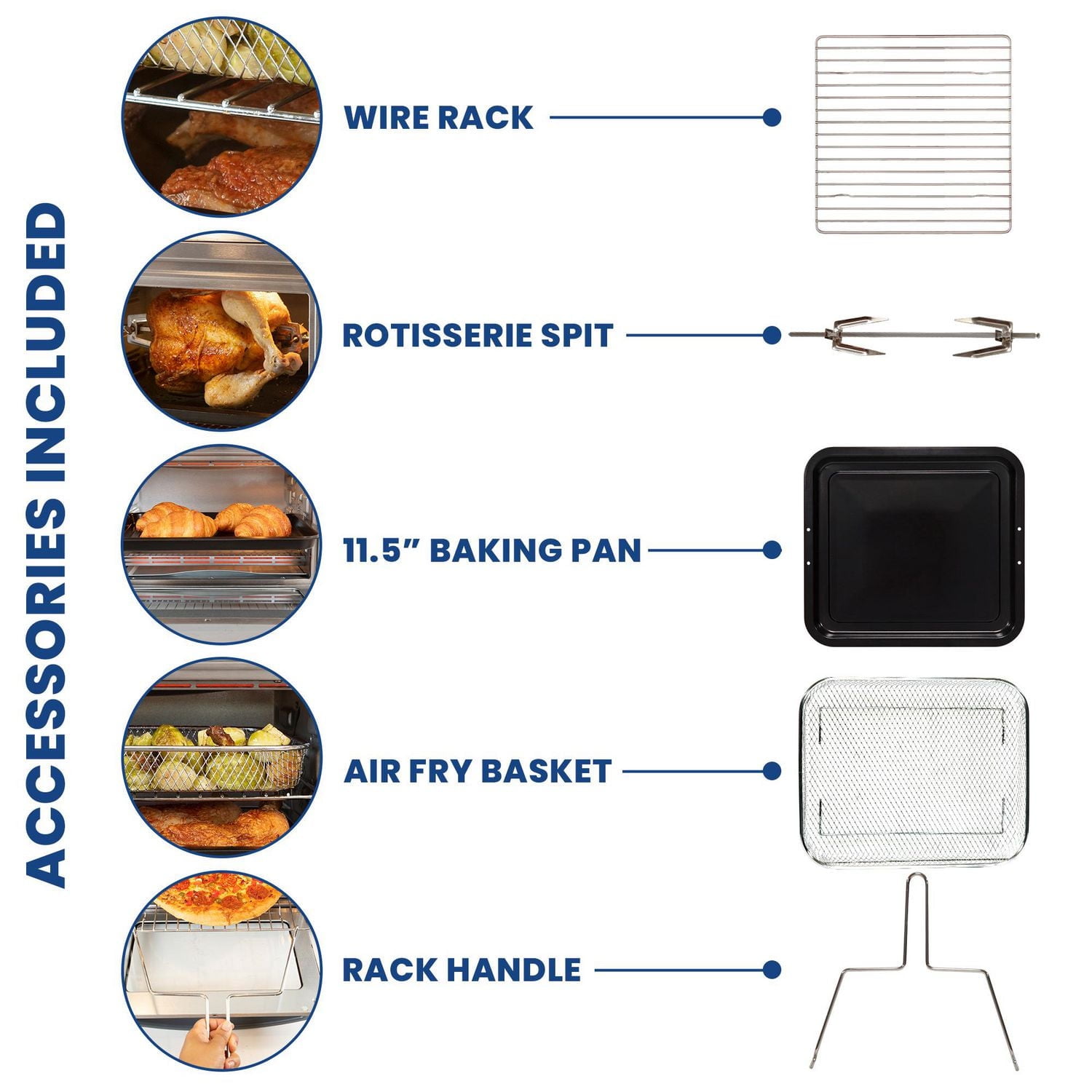 Four grille-pain à friteuse à air numérique Kenmore 11 en 1, préchauffage rapide avec four à friteuse à air à minuterie automatique, acier inoxydable Cool-touch de 1 700 W.