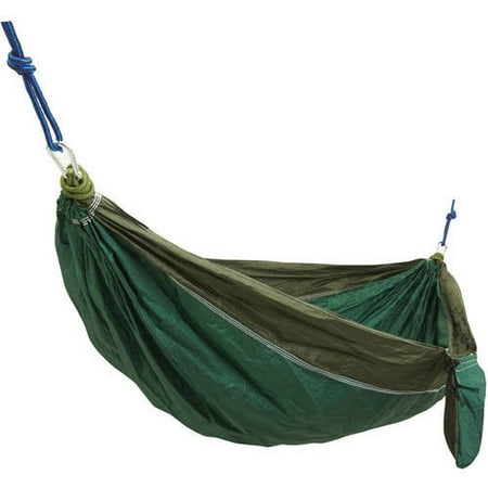 Survival Gear 1-Person High-Thread-Count Parachute Hiking and Camping Hammock with Ropes and Carabiners