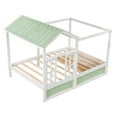 thumbnail image 3 of Full Size Platform Bed with Storage Drawer,Solid Wood Bed Frame with Roof and Window,Playhouse Bed,Montessori Bed,Canopy Bed with 10 Wood Slats Support,No Box Spring Needed, 3 of 7