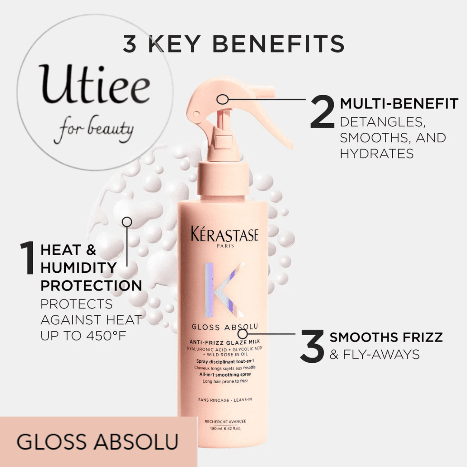 Kérastase Gloss Absolu Glaze Milk Anti-Frizz Spray 6.42 oz/190 ml