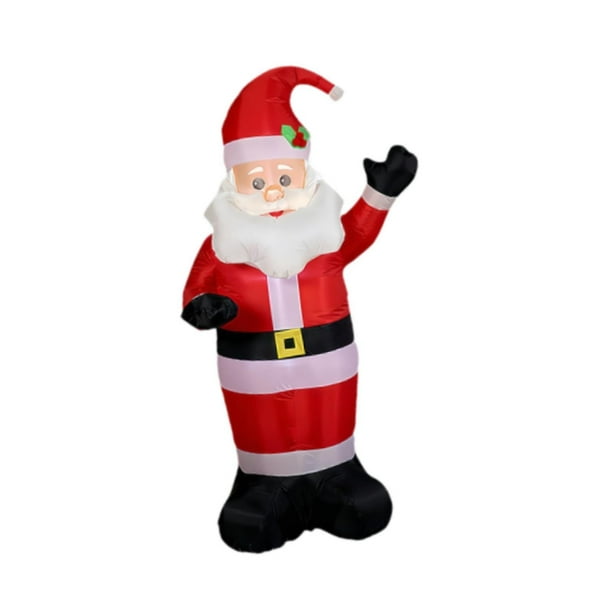 Inflables navideños, decoración de Papá Noel, luces LED incorporadas, decoración inflable navideña para porche, jardín y césped.