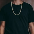 thumbnail image 2 of Arista Gold and Rose Plated Stainless Steel Figaro Link Chain Men's Necklace, 24", 2 of 3