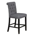 thumbnail image 2 of Modern Contemporary Set of 6pc High Chairs Charcoal Fabric Cushion Upholstered Tufted Back Dining Room Counter Height Chairs, 2 of 9