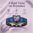 thumbnail image 6 of Black Engagement Ring for Women Mystic Topaz CZ Heart Promise Ring  Gift for Her Ginger Lyne, 6 of 8