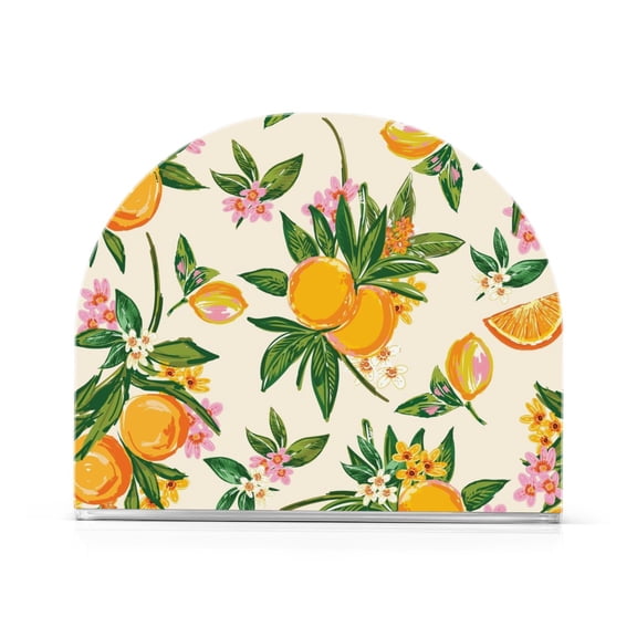 Ryvnso Lemon with Floral Spring Acrylic Napkin Holder Table Kitchen Paper Tissue Organization