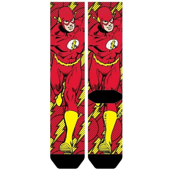 DC Comics Justice League The Flash Retro Sublimated Mens Crew Socks