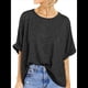thumbnail image 1 of Camiseta Holgada Informal de Verano de Corta para Mujer. Negro XXL, 1 of 10
