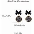 thumbnail image 6 of Black CZ Bow Stud Earrings for Women Gold-Toned Fashon Bowknot Geometric  Dangle Studs Earring Charms Crystal Drop Halloween Holiday Birthday Jewelry for Sister Daughter, 6 of 6