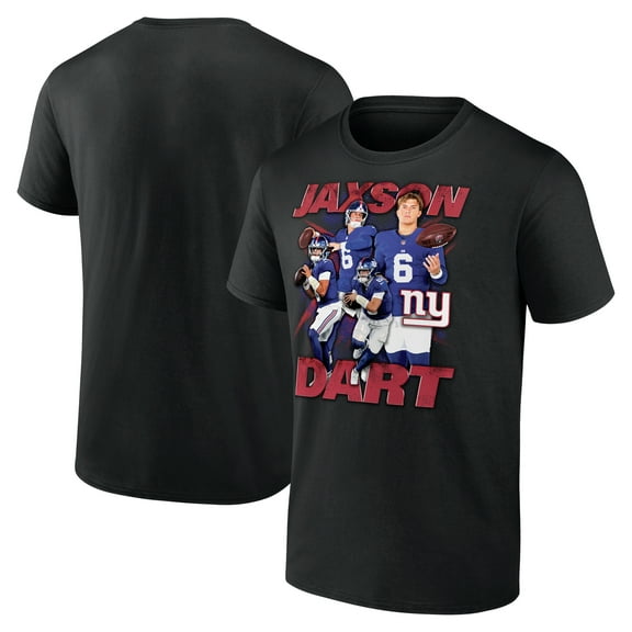 Men's Jaxson Dart Black New York Giants Notorious Graphic T-Shirt