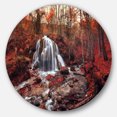 thumbnail image 2 of Designart - Silver Stream Waterfall Close up' Landscape Photography Circle Metal Wall Art, 2 of 4