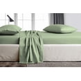thumbnail image 2 of Kamas Sage Green Queen Sheets Set- 600 Thread Count 100% Egyptian Cotton- Sateen Weave for Soft and Silky Feel, Fits Mattress Upto 16'' Deep Pocket, 2 of 3