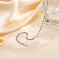 thumbnail image 4 of 2mm 3mm 5mm Width Stainless Steel Oval Shape Bean Beads Style Chain Bracelet, 4 of 10