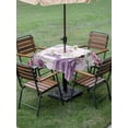 thumbnail image 4 of Outdoor Tablecloths with Umbrella Hole & Zipper, Happy Birthday 60x60 Inch Square Tablecloths, Purple Luxury Dress Crown Carriage Flowers Waterproof Table Cloth, Patio/Pool/Picnic Table Covers, 4 of 8