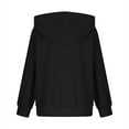 thumbnail image 6 of CYRBOKO Girls Zipper Sweatershirts, Hooded Fall Long Sleeve Casual Athletic Outerwear Black Size 14-15 T, 6 of 7