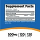 thumbnail image 2 of Suplemento Nutricost de vitamina B1 (tiamina) 500 mg 120 cápsulas, 2 of 5