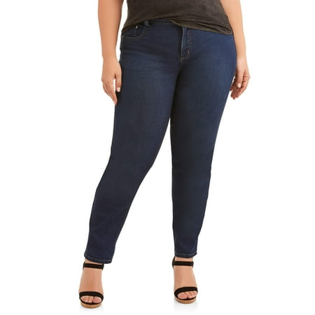 Just My Size Women's Plus Size 5 Pocket Stretch Jean, Also in (Best Jeans For Apple Shaped Plus Size)
