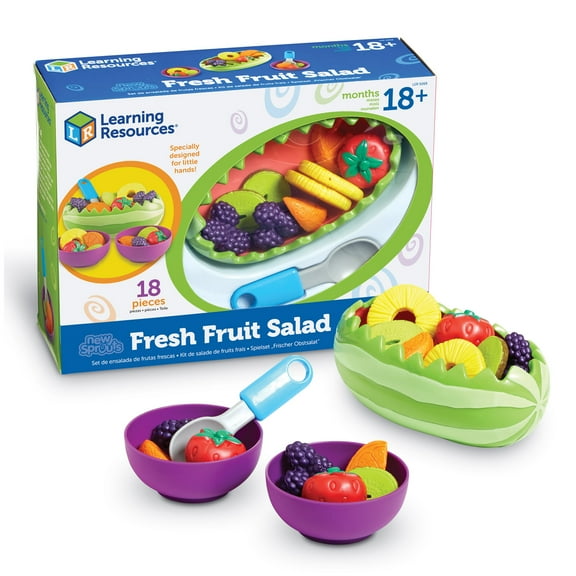 Learning Resources New Sprouts Fresh Fruit Salad, Toddler Play Food, Ages 18 Months 