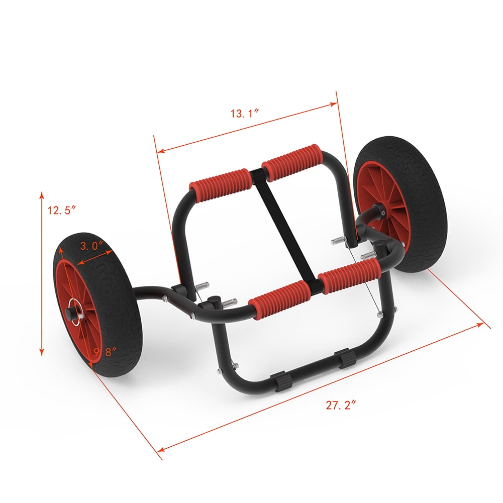 Kadyn Kayak Cart, Modern Kayak Trolley with No-flat Airless Tires, Aluminium Kayak Carrier Cart for Kinds of Kayaks & Canoe, Black and Red Kadyn Kayak Cart, Modern Kayak Trolley with No-flat Airless Tires, Aluminium Kayak Carrier Cart for Kinds of Kayaks & Canoe, Black and Red