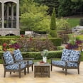thumbnail image 4 of ARDEN Outdoor Deep Seat Cushion Set, 22 in x 24 in, Weather-Proof, Rain-Proof, Fade Resistant Patio Cushion Blue Garden Floral, 4 of 9