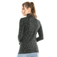 thumbnail image 3 of Stretch Is Comfort Women's Warm Long Sleeve Turtleneck Top Black Cheetah Medium, 3 of 6