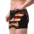 thumbnail image 3 of Rateoe Patriotic USA Butterfly Art Mens Boxer Briefs Poly Spandex Performance Boxer Briefs Underwear Hem Boxer Briefs - Large, 3 of 8