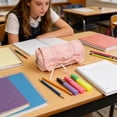 thumbnail image 4 of SHENGXINY Cute Pencil Case Large Capacity Lightweight Plain Fabric Pencil Pouch All Match Desktop Stationery Daily Storage Organizer, 4 of 6