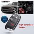 thumbnail image 5 of Easy to Use Smart Key Fob Replacement for Charger Challenger Dart Durango Chrysler 300 2011 2012 2013 2014 2015 2016 2017 2018 - Keyless Entry Remote Control Car Key Fobs (M3N-40821302, 4 Buttons), 5 of 9