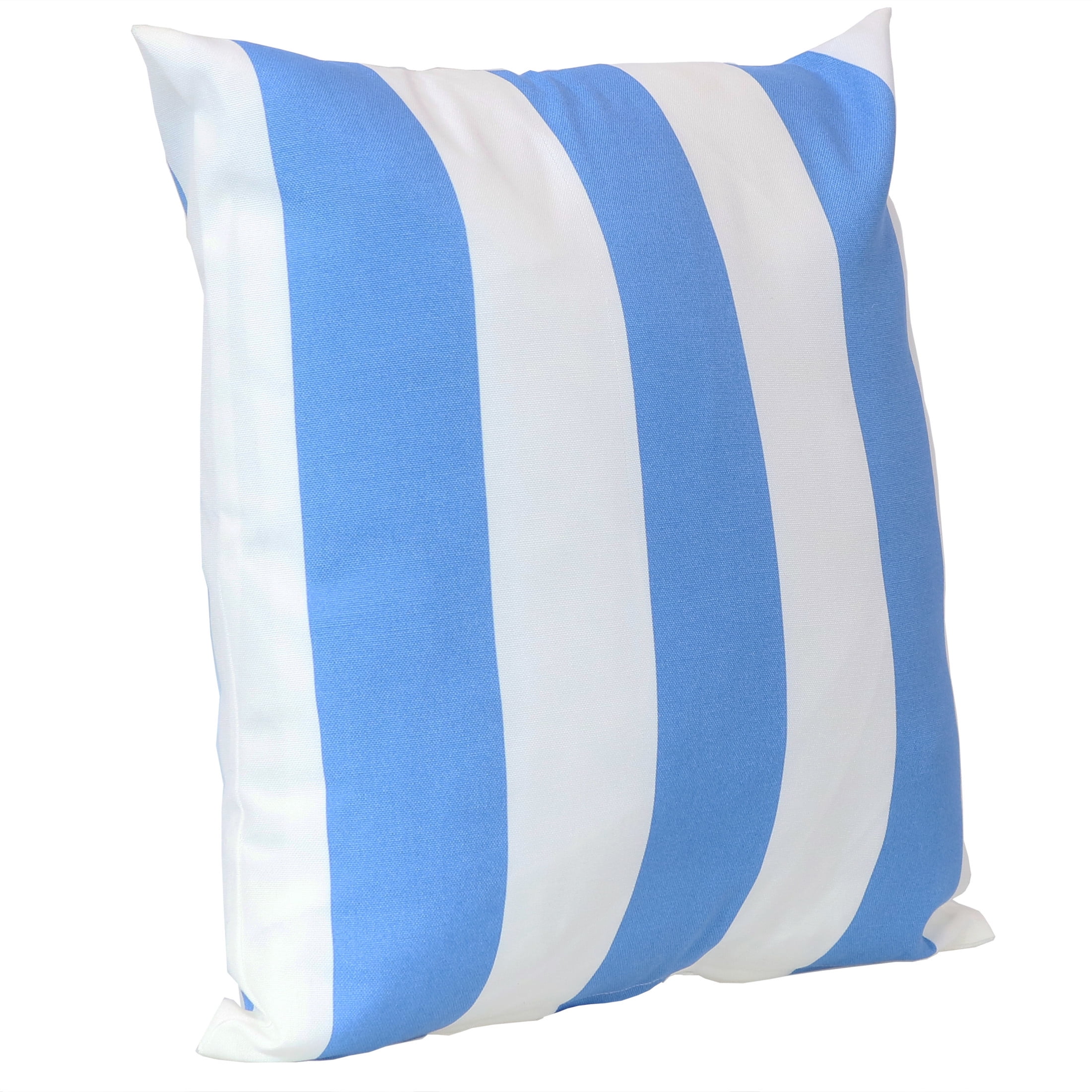 Sunnydaze 17" x 17" Beach-Bound Stripe Polyester Square Outdoor Throw Pillow, 2 Count