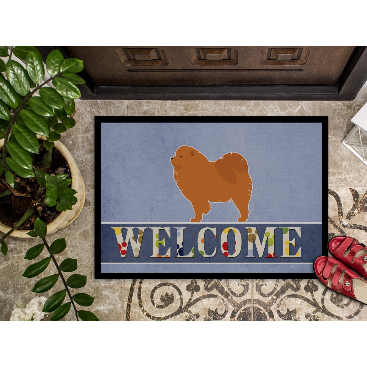 Carolines Treasures BB5555JMAT Chow Chow Welcome Door Mat Indoor Rug or Outdoor Welcome Mat 24x36 Doormat  24H X 36W