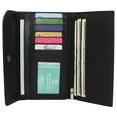thumbnail image 3 of Women's Genuine Leather RFID Trifold Checkbook Slim Wallet for Ladies, 3 of 76