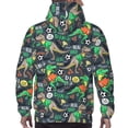 thumbnail image 3 of Bingfone Dinosaur Plays Soccer Men's Drawstring Hoodie Long Sleeve Pocket Sweatshirts-Large, 3 of 6
