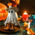 thumbnail image 3 of Halloween Ghost Decoration,Halloween Cowboy Ghost Decor,Spooky Ghost Cow with Boots Statues Cute Indoor Halloween Ornaments for Home Shelf Mantel Display,For The Home Tabletop Decor Garden(White), 3 of 5