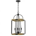 thumbnail image 3 of Cal Lighting Ripon 4-Light Metal & Wood Chandelier in Oak/Matte Black, 3 of 5