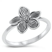 All in Stock Sterling Silver Narcissus Flower Ring Size 5