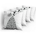 thumbnail image 5 of Ambesonne Vintage Throw Pillow Cover 4 Pack, Love Country Wedding, 18", Charcoal Grey White, 5 of 7