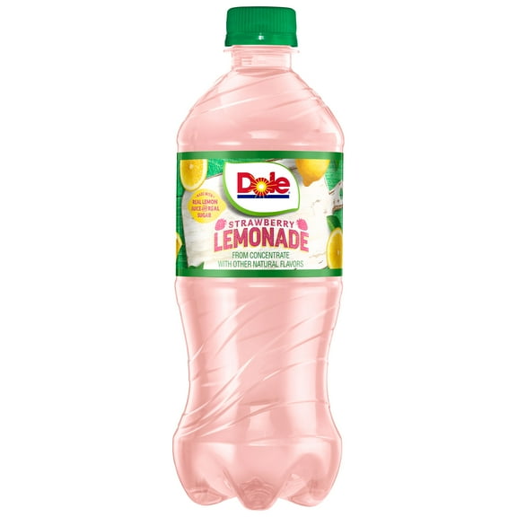 Dole Strawberry Lemonade Juice Drink, 20 fl oz Bottle, Shelf-Stable