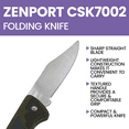 thumbnail image 5 of Zenport CSK7002 Folding Pocket Knife, Straight Blade, 4 Inch Blade, Green - 3 Pack, 5 of 6