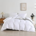 thumbnail image 5 of 100% Viscose Derived From Bamboo Duvet Cover Set Queen, Silky Soft, Cooling, White, 5 of 9
