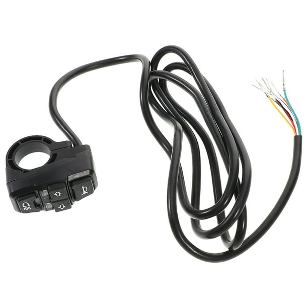 Interruptor de bocina para faro de motocicleta, juego de botones 3 en 1 para intermitentes de luz y bocina, interruptores de control de encendido y apagado de bocina para scooter y bicicleta eléctrica