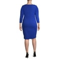 thumbnail image 4 of Ella Samani Women's Plus Size Boat Neck Fitted Dress, 4 of 6