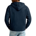 thumbnail image 6 of YueHuiYing Men's Fashionable Solid Color Long Sleeve Hooded Half-Zip Pullover Hoodie with Pockets and Drawstring for Casual Everyday Wear, 6 of 7