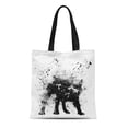 thumbnail image 1 of ASHLEIGH Canvas Tote Bag Artsprojekt Wet Dog Stencil Graffiti Black White Humor Reusable Handbag Shoulder Grocery Shopping Bags, 1 of 1